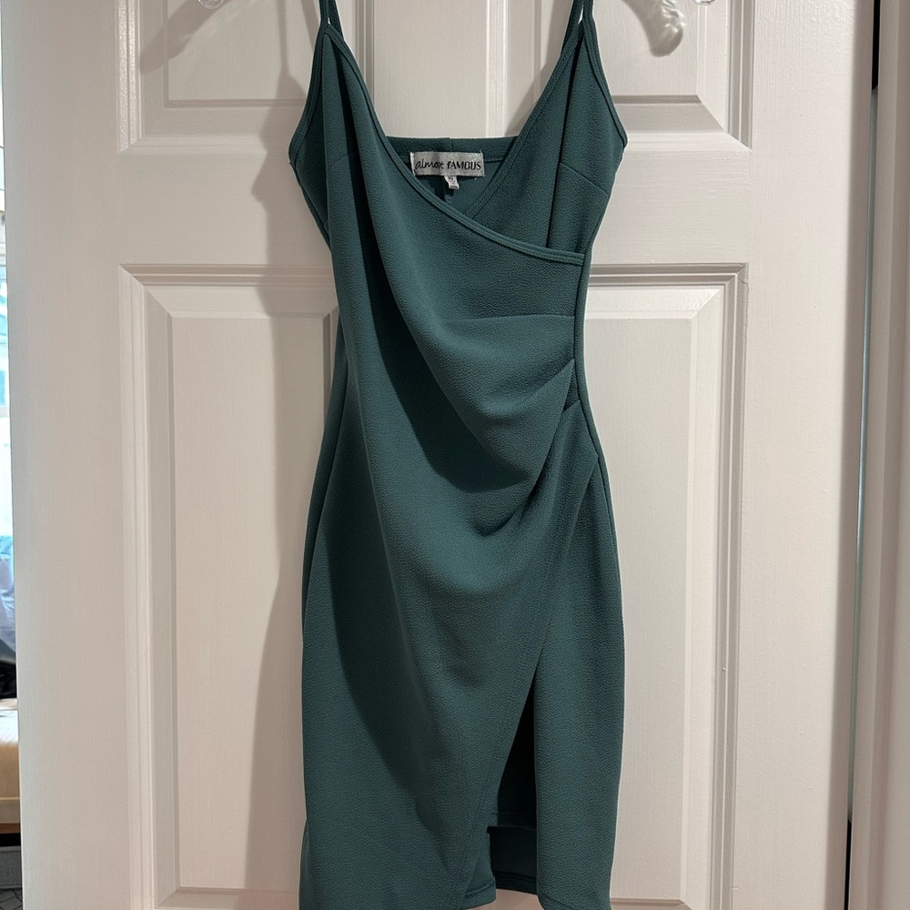 Almost Famous Asymmetrical Teal Dress